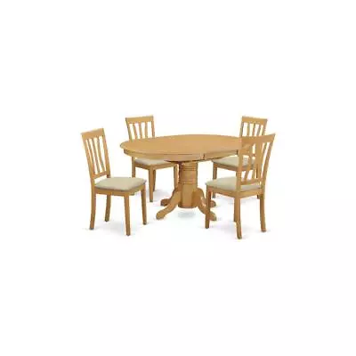 AVAT5-OAK-C 5 PC Dining Room Set - Kitchen Dinette Table And 4 Kitchen Chairs • $616.59