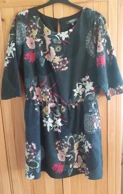 £1.99 • Buy M&s Limited Collection Black & Pink Floral Dress. Size 16