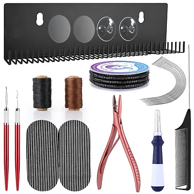 Hair Extension Beading Micro Links Remove Fitting Display Hanger Pliers Comb Kit • $41.39
