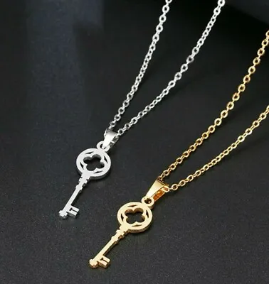 Key Lock Pendant Necklace 18th Birthday Gift Xmas Jewellery Women Girlfriend • £6.17