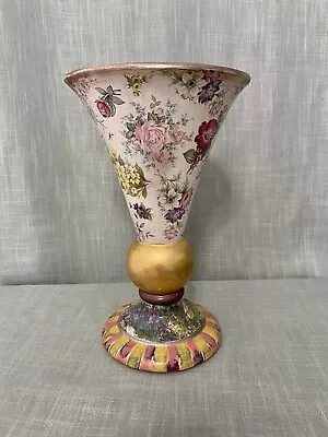 Vintage Retired Mackenzie Childs Large Floral Ceramic Vase 2001 • $350