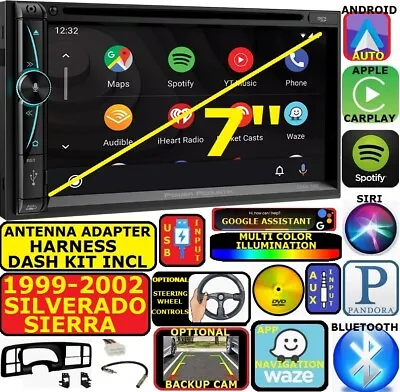 99-02 Silverado Sierra Nav Bluetooth Cd/dvd Carplay Android Auto Usb Car Radio • $419.99