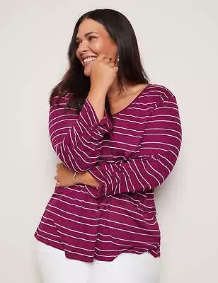 AUTOGRAPH - Plus Size - Womens Tops -  Textured Knitwear 3/4 Sleeve Top • $16.75