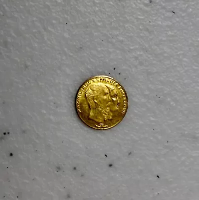 1867 Mexico Miniature 8K Maximiliano .4 Gram Gold UNCIRCULATED Coin BU • $55