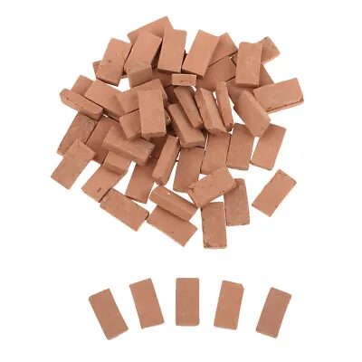 50 Pack Red Bricks Model 1:35 Scale Sand Table Layout Diorama Accessories • £5.14