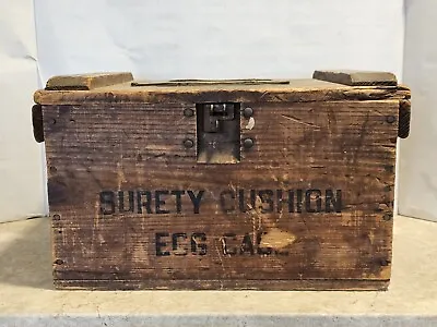 Primitive 19th C Antique Surety Cushion 6 Dozen Eggs Egg Crate Wood Box • $135