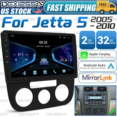 32GB Android 13 Car Stereo Radio GPS Navi CarPlay WIFI For VW Jetta 5 2005-2010 • $136.25