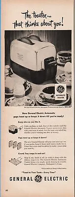 1950 General Electric GE Automatic Toaster That Thinks About You Vintage Ad • $10.79