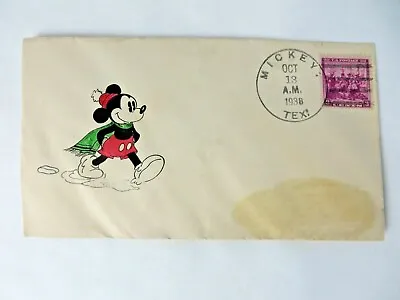 October 13th 1938 Posted Envelope With Printed Mickey Mouse 3¢ Stamp #12253 • $19.24
