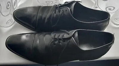 **CHARLES TYRWHITT Mens Black Leather Oxford Shoes Size 10 Good Used Condition** • £35.99