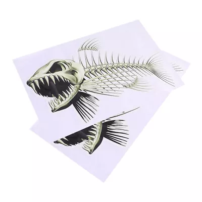 $8.90 • Buy 2 Pcs Skeleton Fish Stickers Fishing Stickers Unique Fishing Decals For Car
