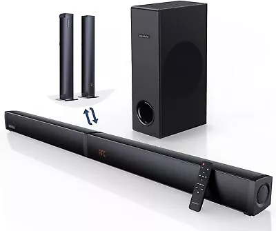 180W Sound Bar 2 In 1 Detachable For TV 2.1CH With Subwoofer Bluetooth 37 Inch • $217.66