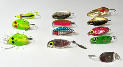 Lot Of 12 Mixed Fishing Lure Mepps Spoons W/Weed GuardMiller Trouter 2 1/2  • $29.95