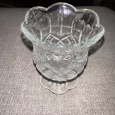 HOMCO Votive Crystal Candle Holder 4”- Clear With Pedestal Bottom • $14.25