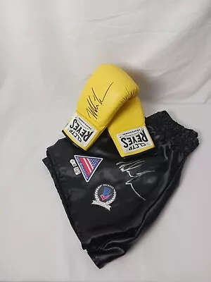 Mike Tyson Autographed Signed Boxing Gloves And Shorts. • $595