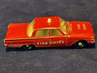 Vintage Matchbox Lesney #59 Ford Fairlane Fire Chief Car England • $24.50