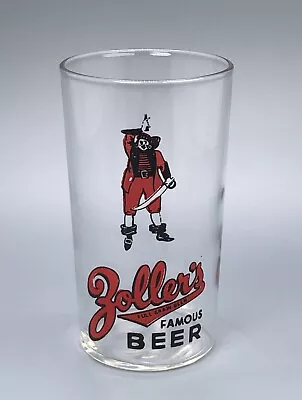 Zoller Beer Shell Glass / Vtg Tavern Barware Advertising / Man Cave Bar Decor • $6.50