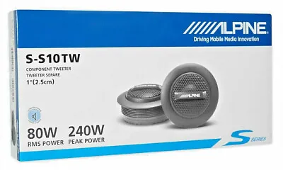 Alpine S-S10TW 240 Watt 1  Inch Silk Dome Car Audio Tweeters Crossovers Pair New • $69.99