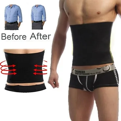 Men's Slimming Thermo Sauna Tummy Control Waist Trainer Girdle Belts Body Shaper • £6.79