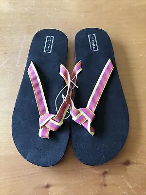 Merona Pink Striped Flip Flops - Womens 7/8 NEW • $7