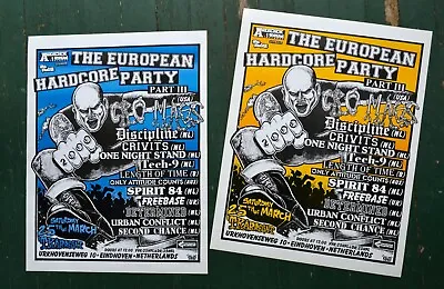 $20 • Buy 2 Netherlands European Hardcore Concert Poster Flyer Onno Cro-Mags NYHC Punk Oi!