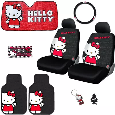 For Vw 8pc Hello Kitty Car Truck Seat Steering Covers Mats Accessories Set • $121.67