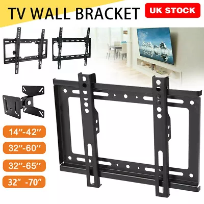 TV Wall Bracket Mount Slim LCD LED Plasma For 14 26 27 32 37 40 42 46 70 Inch UK • £6.59