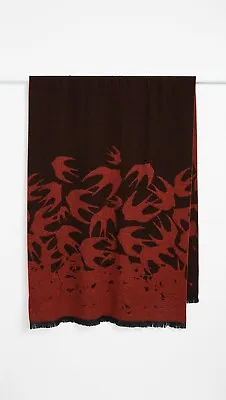 NWT McQ Alexander McQueen Wool Swallow Scarf/Shawl/Wrap Red 80 X30  Italy • $220