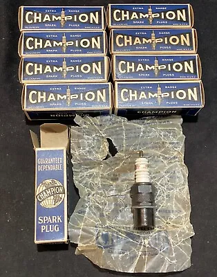 Lot Of 9 Vintage NOS Champion Spark Plugs  15 A 18mm 7/8” HEX Original Boxes • $49.99