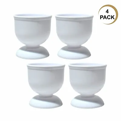 Egg Cup Cups 4pc Set White Hard Soft Boiled Breakfast Crockery Kitchen Breakfast • £6.99