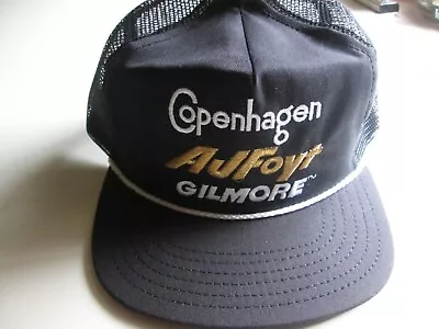 Vintage A J Foyt Black With White Roping Cap Or Hat  Indy Driver • $7