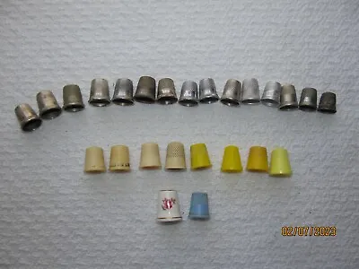 Lot Of 25 Vintage Metal/plastic/royal Bone China Sewing Thimbles • $24