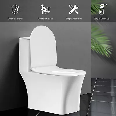 Soft Close Toilet Seat White Bathroom D Shape WC Heavy Duty Seats Anti Slam New • £15.08