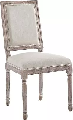 Modway Court French Vintage Upholstered Fabric Dining One Chair Beige  • $126.03