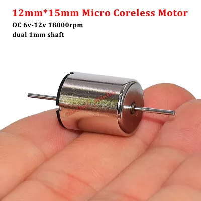 12mm*15mm Mini Coreless Motor Dual Shaft DC 6V-12V High Speed RC HO Rail Train • £4.82