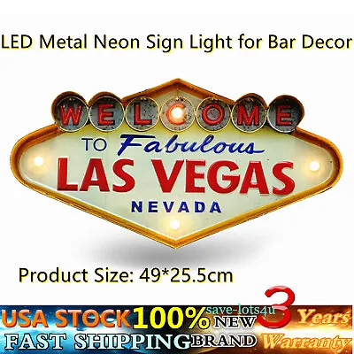 $34 • Buy Welcome To Fabulous Las Vegas Neon Sign Bar LED Decorative Metal Wall Light Sign