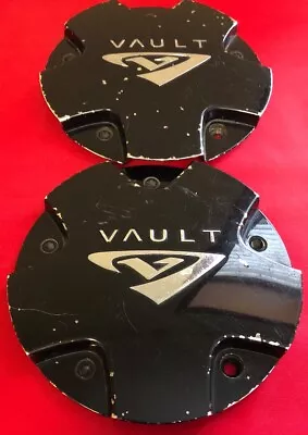 Two Used Vault Custom Black Center Rim Wheel Mcd8073ya02 Cap 1362-63 • $49