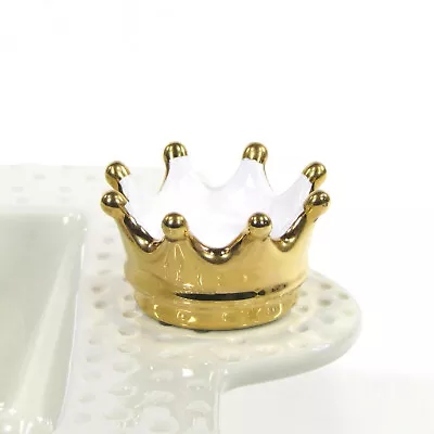 Nora Fleming ENCHANTED - GOLD CROWN 1.75  Mini Mardis Gras King Queen A272 • $19.95