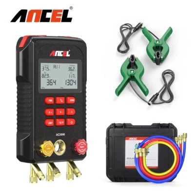 $169 • Buy Digital Manifold Gauge Refrigeration Meter HVAC Vacuum Pressure Tester Clips Kit