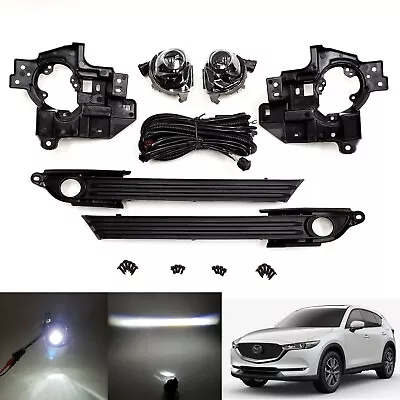 For 2017-2021 Mazda CX-5 LED Fog Light Kit W/ Bezel Wires Bulbs Switch Brackets • $92.99