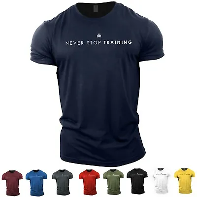 £13.99 • Buy Men's Gym T-Shirt | NEVER STOP TRAINING | Bodybuilding Top Tshirt Vest Stringer