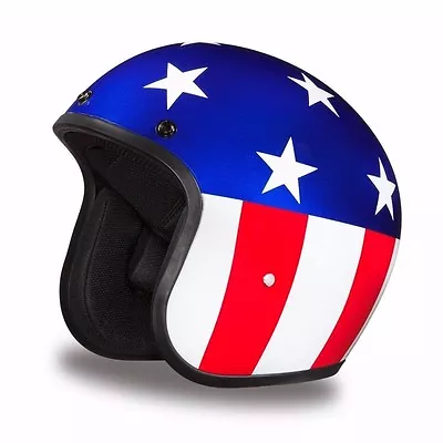 Easy Rider 1960's 3/4 Bobber Motorcycle Helmet By Daytona -Captain America! • $98.96