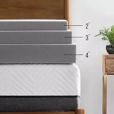 LUCID 2 3 4 In Bamboo Charcoal Memory Foam Mattress Topper Expand In 48 Hours • $104.99