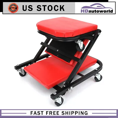 Us Foldable Z Creeper Seat Rolling Chair Mechanics Shop Garage Work Stool New • $38.66