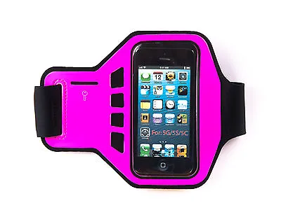 King Of Flash Ultimate Quality Pink IPhone 5 5s 5c Armband Strap Case Jogging • £4.95