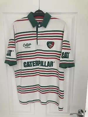 Leicester Tigers Cotton Traders 2011 To 2012 Caterpillar Away Shirt Size Medium • £15