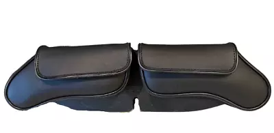 X-LARGE MOTORCYCLE Plain PVC Leather WINDSHIELD BAG 2 POCKET GEAR BAG • $34.99
