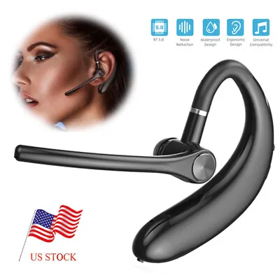 Wireless Headset Bluetooth Business Earphone Noise Cancelling Microphone Speaker • $15.03