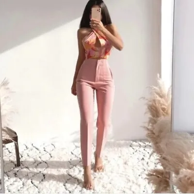 Zara High-waisted Pants Light Pale Pink Bubblegum Nwt Smlxl • $59