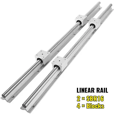 2X 16mm SBR16 600-2000mm Fully Supported Linear Rail & 4X SBR16UU Bearing Block • £25.19